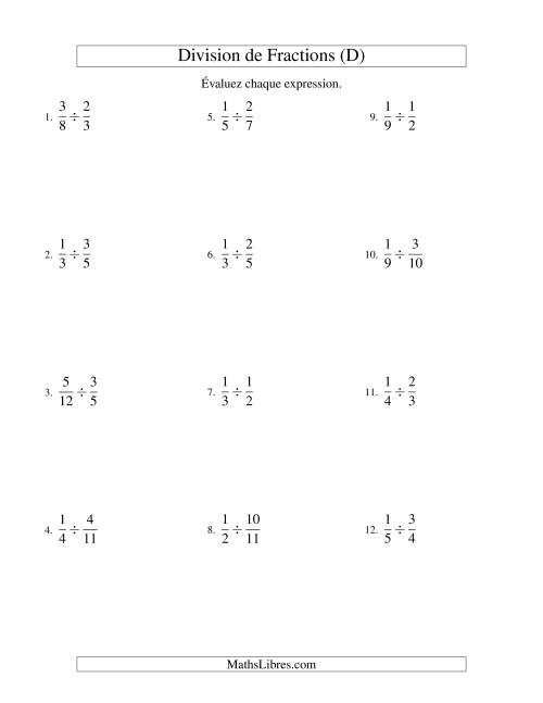 Division et Simplification de Fractions Propres (D)