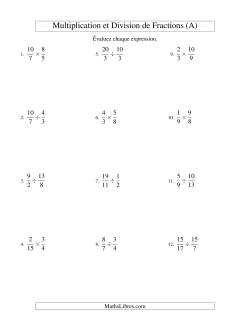Multiplication et Division de Fractions