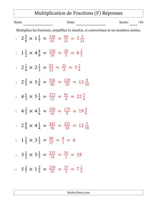 Multiplier deux fractions mixtes (F) page 2