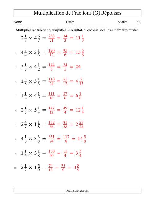 Multiplier deux fractions mixtes (G) page 2