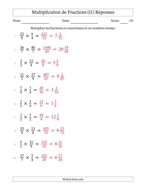 Multiplier Deux Fractions Impropres (G) page 2