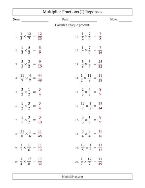 Multiplier Deux Fractions Impropres (I) page 2