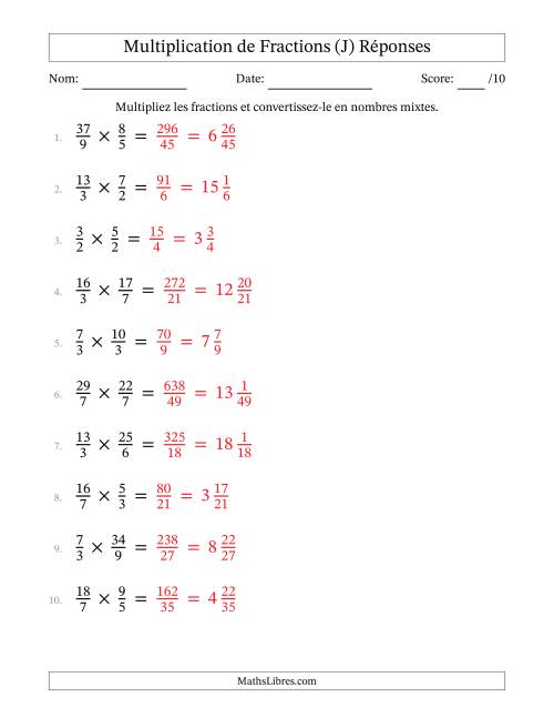 Multiplier Deux Fractions Impropres (J) page 2