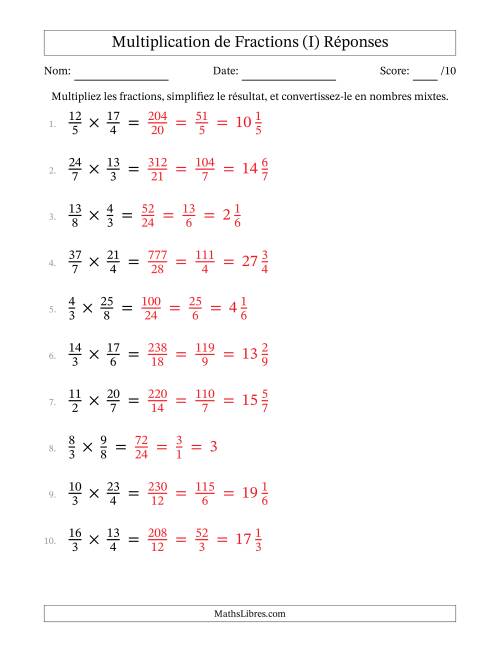 Multiplier et Simplifier Deux Fractions Impropres (I) page 2