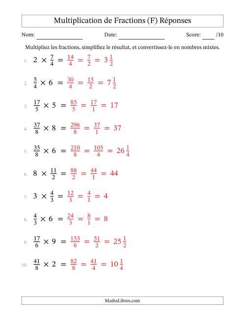 Multiplier Fractions Impropres par quelques Nombres Entiers (F) page 2
