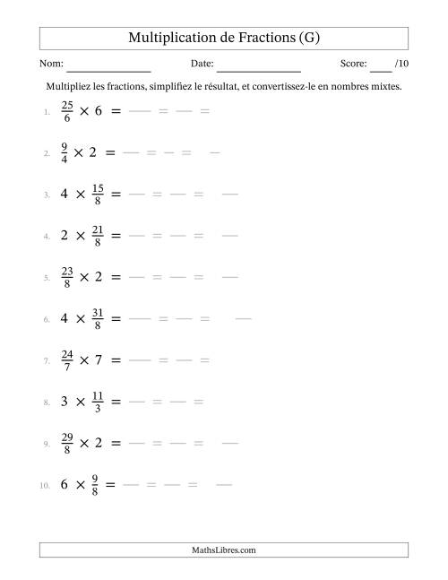 Multiplier Fractions Impropres par quelques Nombres Entiers (G)