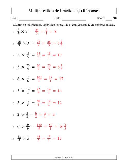 Multiplier Fractions Impropres par quelques Nombres Entiers (J) page 2