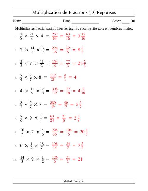 Multiplier fractions propres par quelques nombres entiers (trois facteurs) (D) page 2