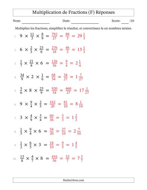 Multiplier fractions propres par quelques nombres entiers (trois facteurs) (F) page 2