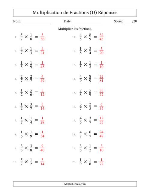 Multiplier Deux Fractions Propres (D) page 2