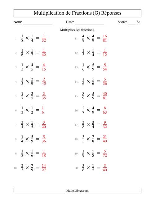 Multiplier Deux Fractions Propres (G) page 2
