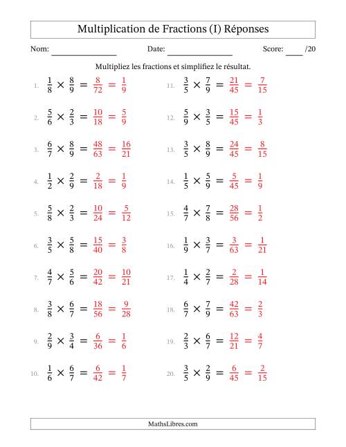 Multiplier et Simplifier Deux Fractions Propres (I) page 2