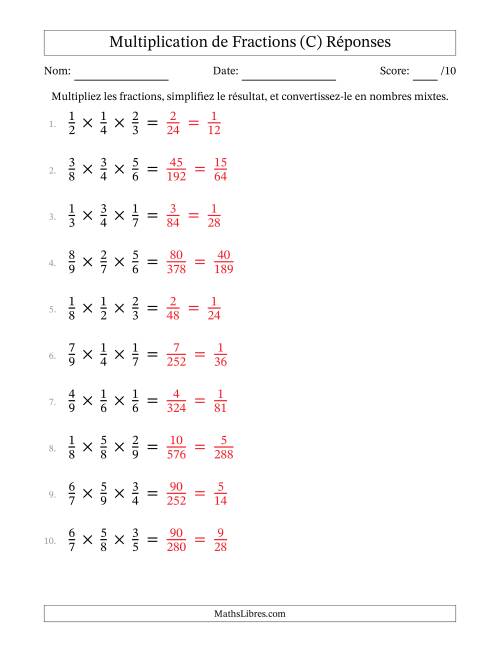 Multiplier trois fractions propres (C) page 2
