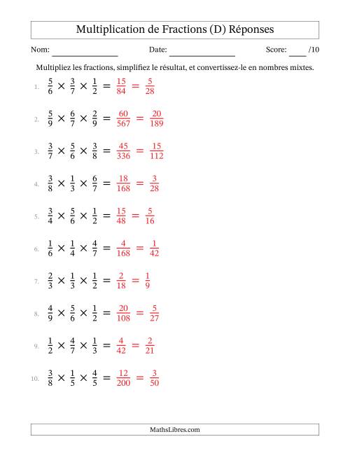 Multiplier trois fractions propres (D) page 2