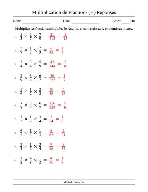 Multiplier trois fractions propres (H) page 2