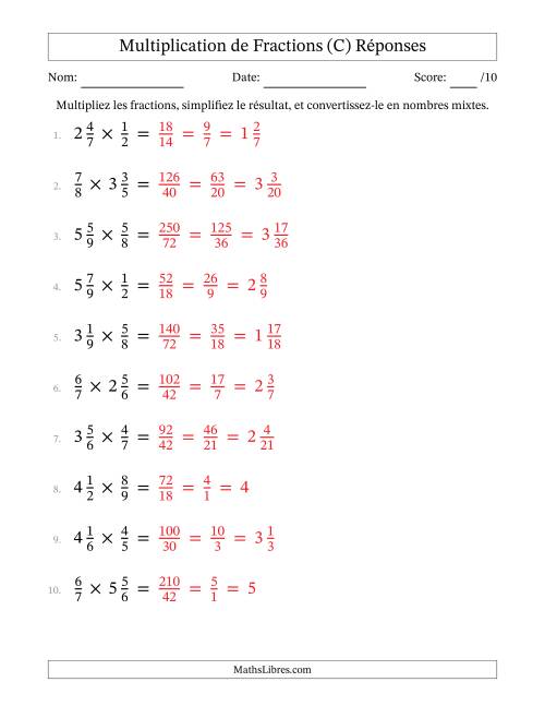 Multiplier Fractions propres par quelques fractions mixtes (C) page 2