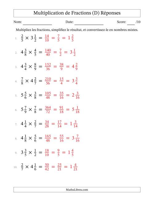 Multiplier Fractions propres par quelques fractions mixtes (D) page 2