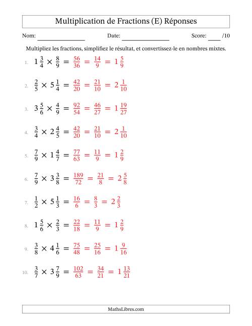 Multiplier Fractions propres par quelques fractions mixtes (E) page 2
