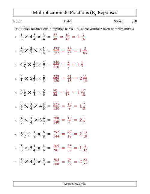 Multiplier fractions propres par quelques fractions mixtes (trois facteurs) (E) page 2