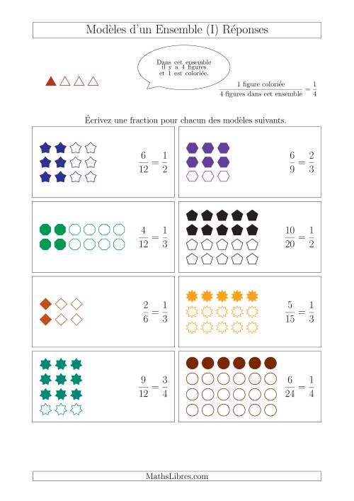 Représentation des Fractions avec des Modèles d'un Ensemble (Demis, Tiers et Quarts) (I) page 2