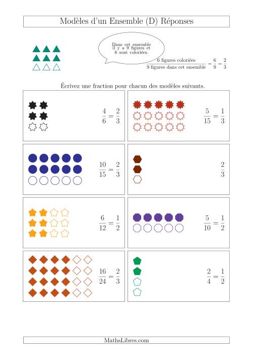 Représentation des Fractions avec des Modèles d'un Ensemble (Demis et Tiers) (D) page 2