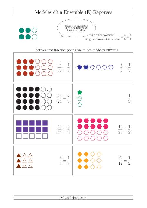 Représentation des Fractions avec des Modèles d'un Ensemble (Demis et Tiers) (E) page 2