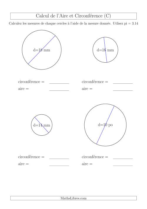 Calcul de Mesures d'un Cercle (C)