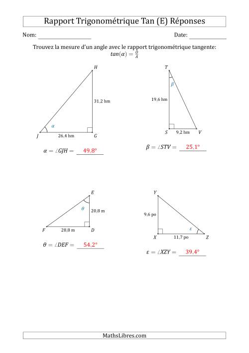 Calcul de la Mesure d'un Angle Avec le Rapport Trigonométrique Tangente (E) page 2