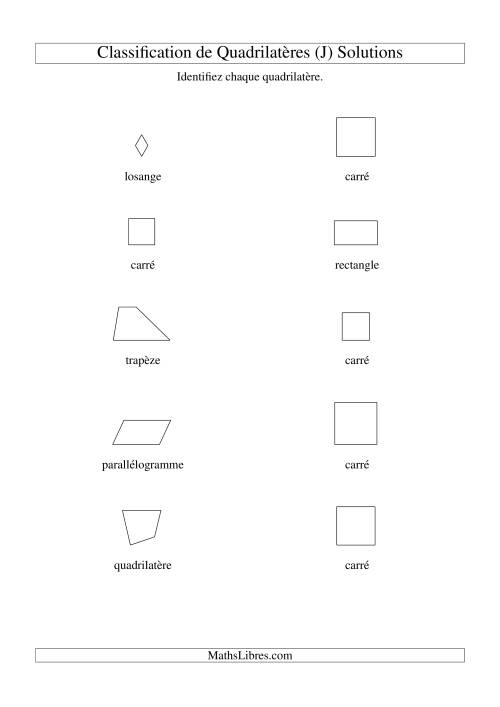 Classification de quadrilatères (carrés, rectangles, parallélogrammes, trapèzes, losanges et non-définis) (J) page 2