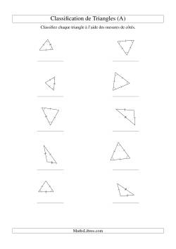 Classification de triangles à l'aide de leurs mesures de côtés