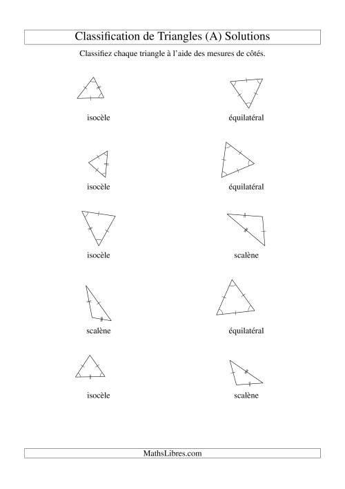 Classification de triangles à l'aide de leurs mesures de côtés (A) page 2
