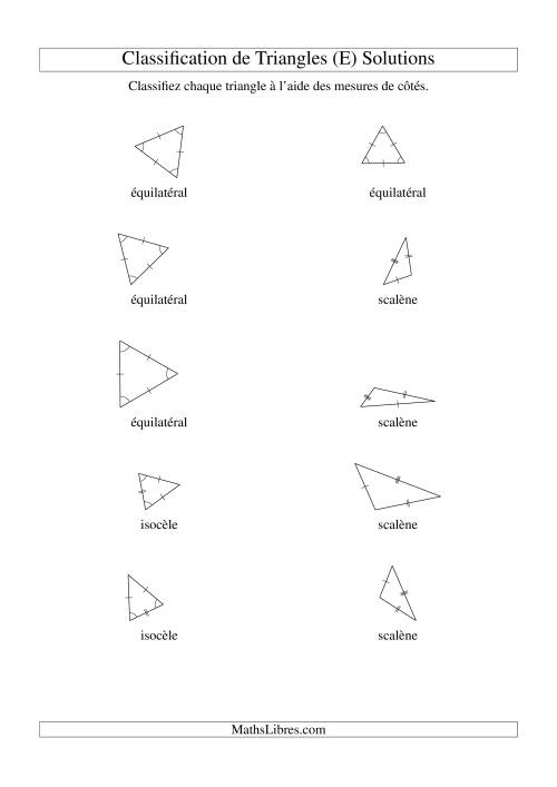 Classification de triangles à l'aide de leurs mesures de côtés (E) page 2