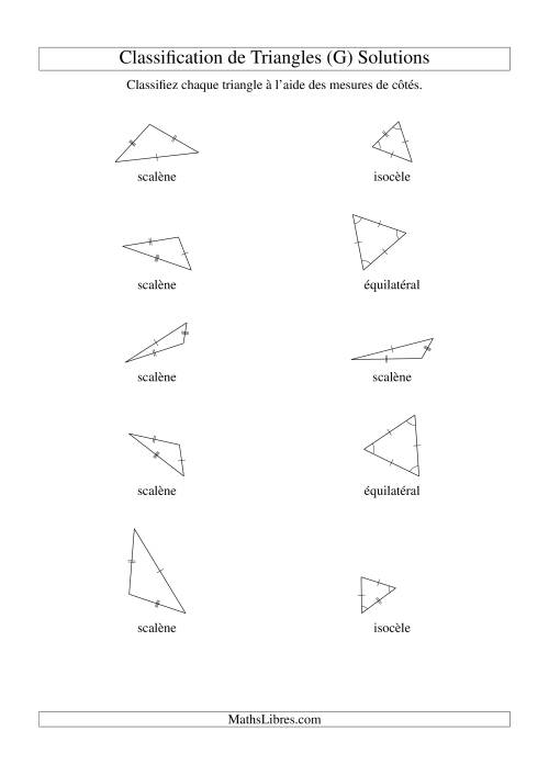 Classification de triangles à l'aide de leurs mesures de côtés (G) page 2
