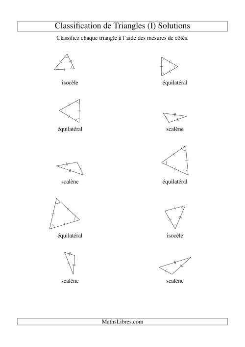Classification de triangles à l'aide de leurs mesures de côtés (I) page 2