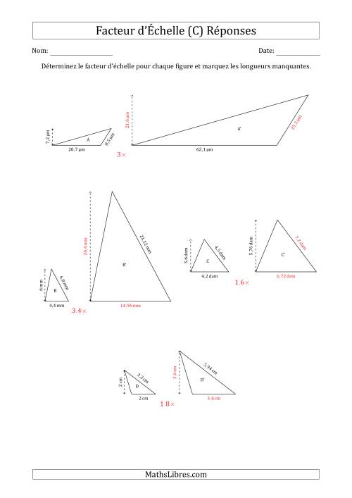 Déterminer les Facteurs d'Échelles des Triangles et Déterminer les Longeurs Manquantes (Facteur d'Échelle à un Intervalle de 0,1) (C) page 2