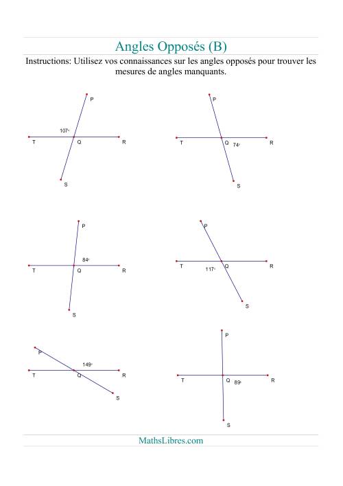 Angles opposés (B)