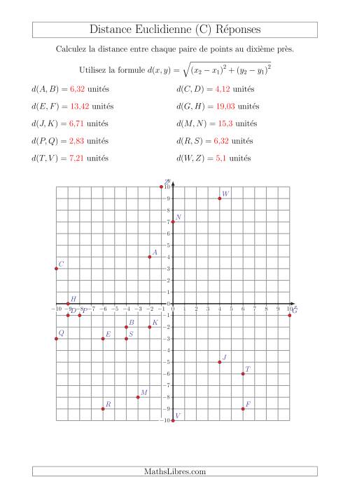 Calcul de la Distance Entre Deux Points à l'Aide du Théorème de Pythagore (C) page 2