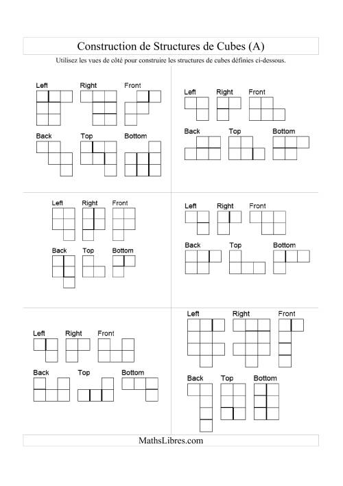 Vues de côté de structures de cubes (A)