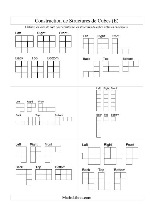 Vues de côté de structures de cubes (E)