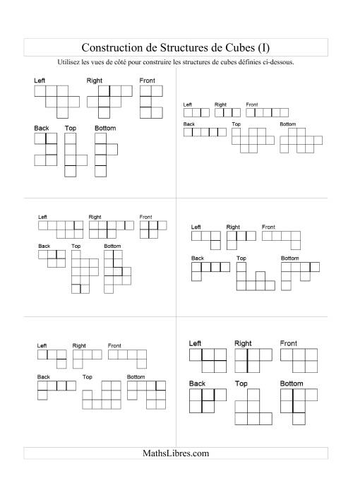 Vues de côté de structures de cubes (I)