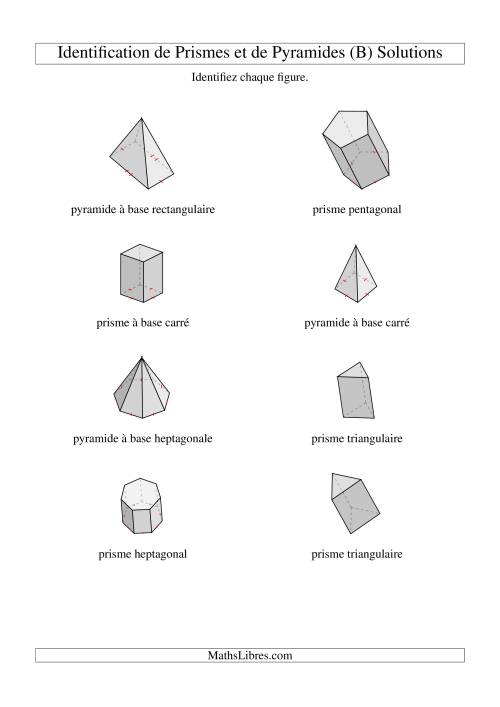 Identification de Prismes et de Polyèdres (B) page 2