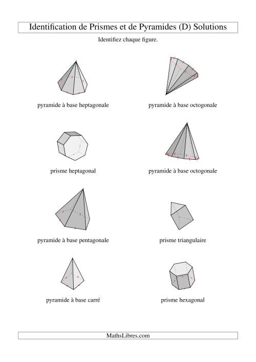 Identification de Prismes et de Polyèdres (D) page 2