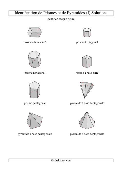 Identification de Prismes et de Polyèdres (J) page 2