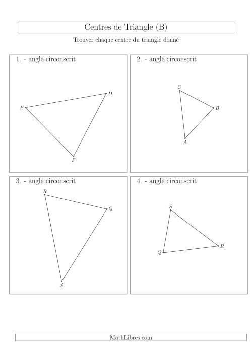 Angles Circonscrits des Triangles Aiguës (B)