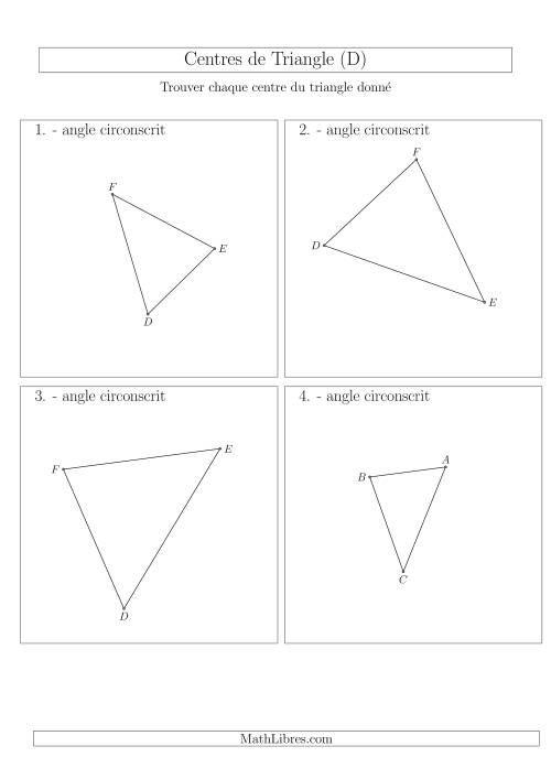 Angles Circonscrits des Triangles Aiguës (D)