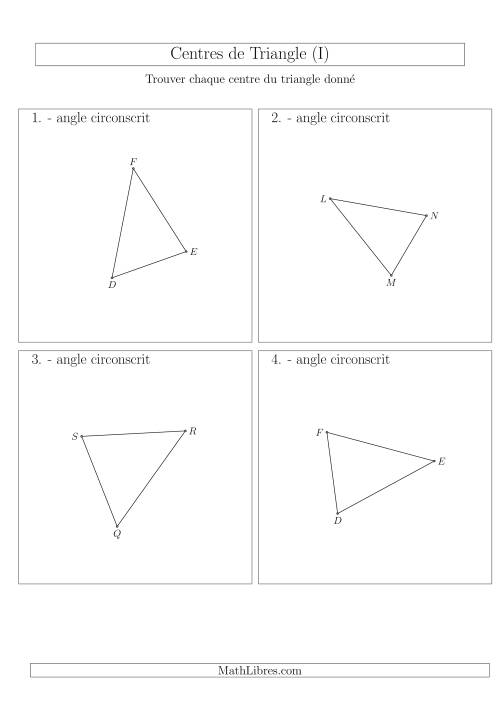 Angles Circonscrits des Triangles Aiguës (I)