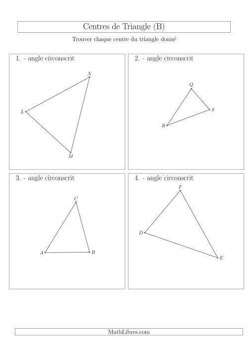 Angles Circonscrits des Triangles Aiguës  et Obtus (B)