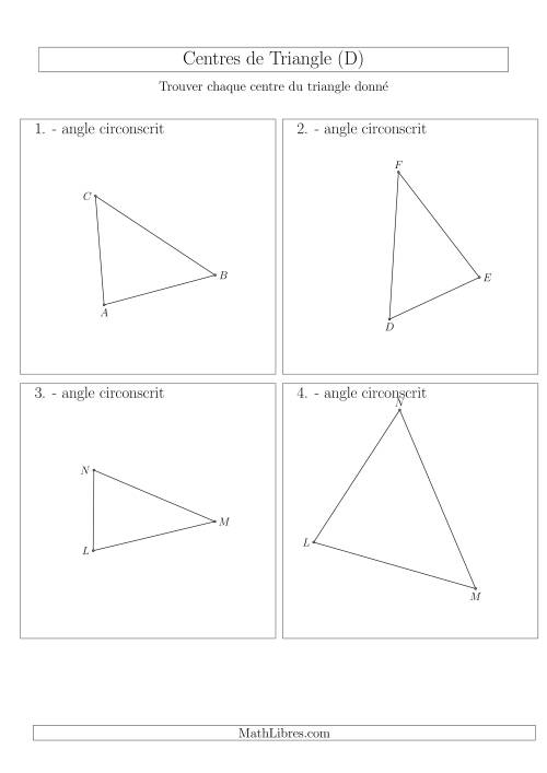 Angles Circonscrits des Triangles Aiguës  et Obtus (D)