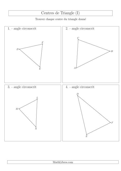 Angles Circonscrits des Triangles Aiguës  et Obtus (I)