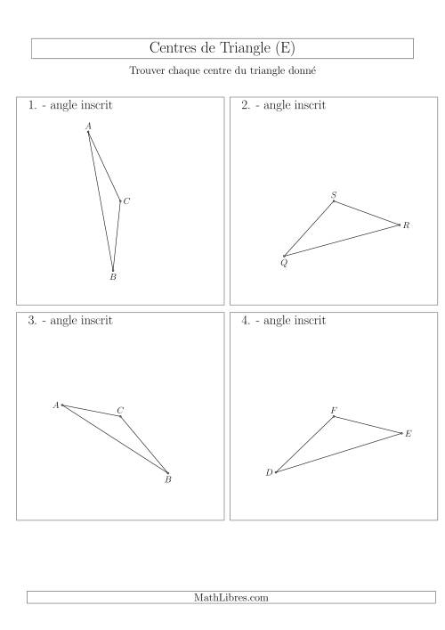Angles Inscrits des Triangles Aiguës et Obtus (E)